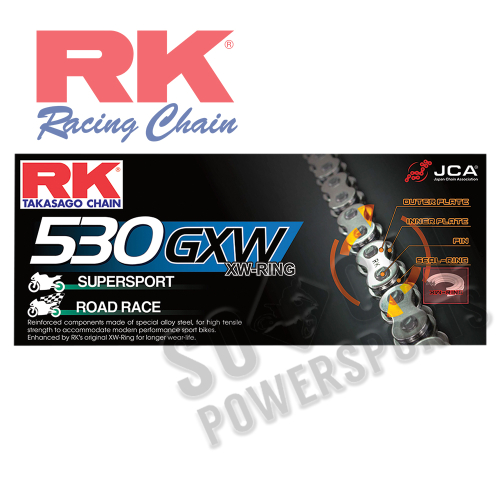 RK - RK 530 GXW BC XW-Ring Chain - 130 Links - Black/Chrome - BC530GXW-130