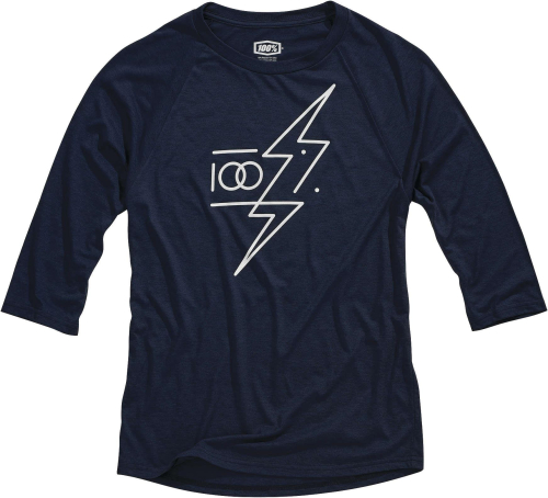 100% - 100% Helgi 3/4 Sleeve Tech Shirt - 35015-015-10 - Navy Heather - Small