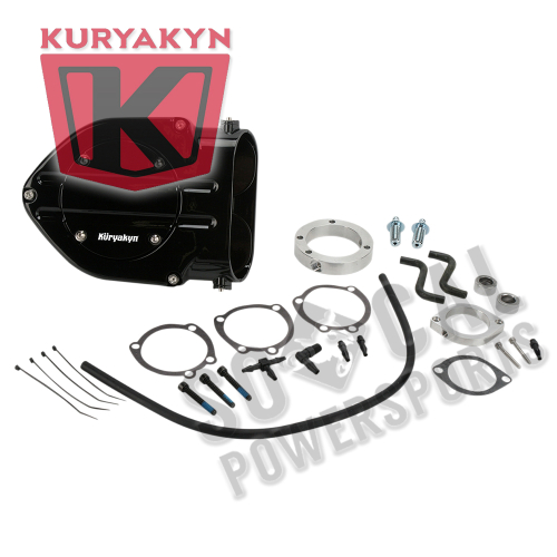 Kuryakyn - Kuryakyn Blood Groove Hypercharger - Black Body with Black Blood Groove Trap Door and Black Butterflies - 9874