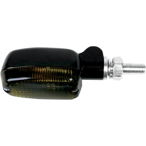 K&S Technologies - K&S Technologies Black Satin Aluminum Marker Lights - Oblong with Smoke Lens - Dual Filament - 25-8303BK