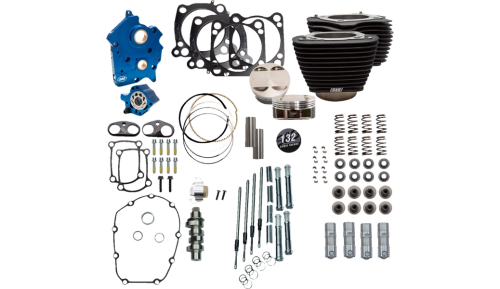 S&S Cycle - S&S Cycle 132in. Power Package Engine Performance Kit - Wrinkle Black - 310-1233