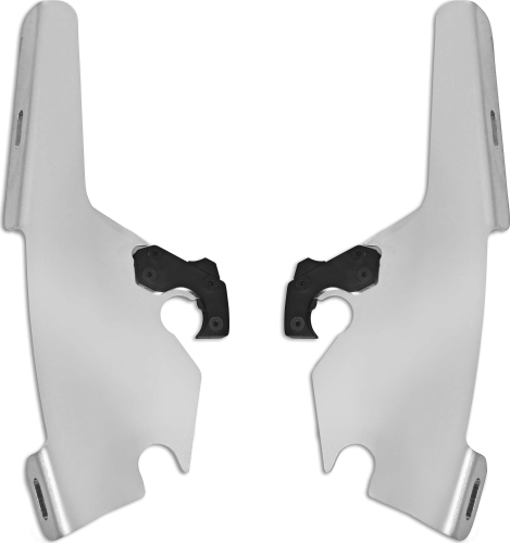 Memphis Shades - Memphis Shades Plates-Only Kit for Changing Sportshield to Fats/Slim or Batwing Fairing - Polished - MEK1744