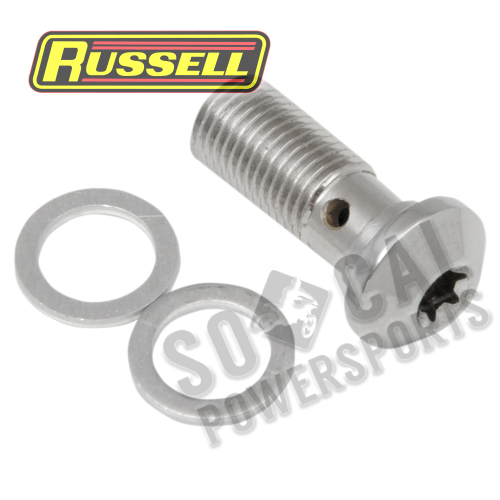 Russell - Russell Cycleflex Universal Brake Line Fitting - 3/8in-24 Banjo Bolt - Chrome Torx Head - R40600C