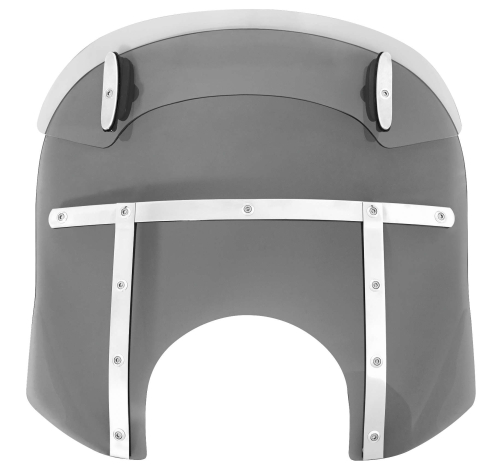 Memphis Shades - Memphis Shades Drop Top Memphis Fats Windshield (9in. Cutout) - 17-20in. - Black Smoke/Polished - MDM31810