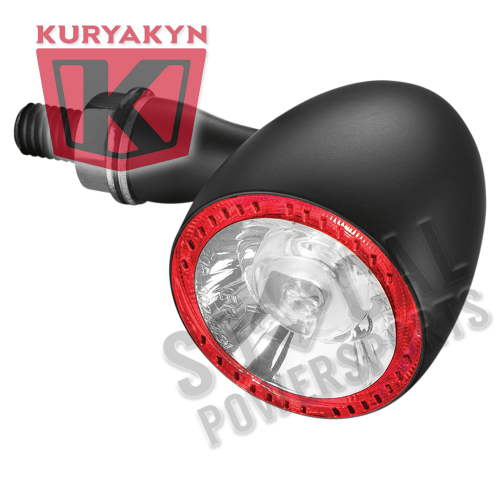 Kuryakyn - Kuryakyn Bullet 1000 Rear Marker Light by Kellermann - Clear Lens/Satin Black Housing - Red/Red/Amber Light - 2555