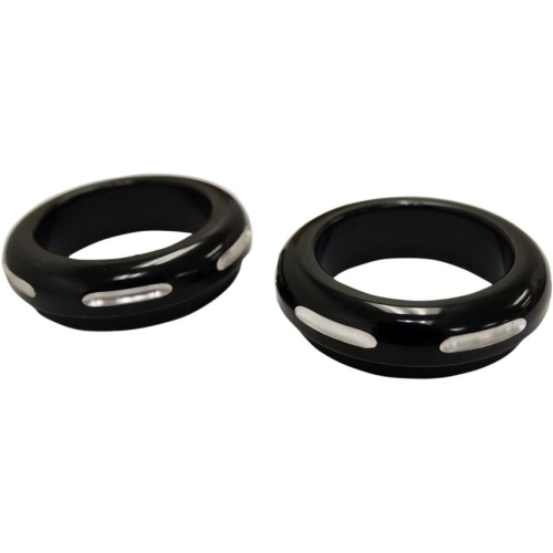 LA Choppers - LA Choppers Fork Dust Covers - 39mm - Black with Machined Cutouts - LA-7503-39B2