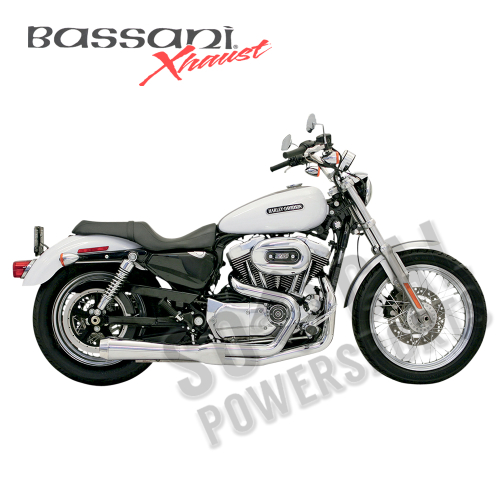 Bassani Manufacturing - Bassani Manufacturing Road Rage 2:1 Short Upswept Megaphone Exhaust System - Chrome - 14212J