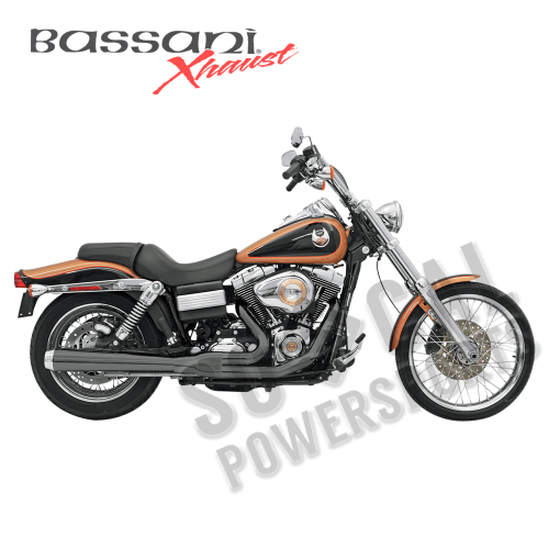 Bassani Manufacturing - Bassani Manufacturing Road Rage 2:1 Long Megaphone Exhaust System - Black - 13121J
