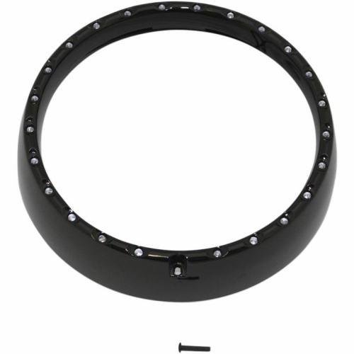 Custom Dynamics - Custom Dynamics 7in. LED Halo Headlight Trim Rings with Built-In Turn Signals - Gloss Black - CDTB7TR4B