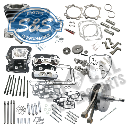 S&S Cycle - S&S Cycle 124in. Hot Set Up Kits with Heads - 900-0569
