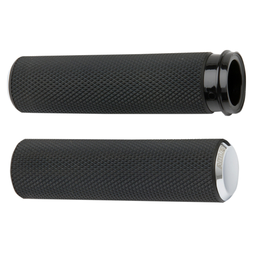 Arlen Ness - Arlen Ness Fusion Series Grips - Knurled - Chrome - 07-326