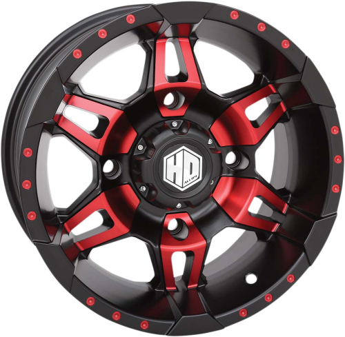 STI - STI HD7 Radiant Wheel - 14x7 - 4+3 Offset - 4/156 - Matte Black/Red - 14HD703-RED