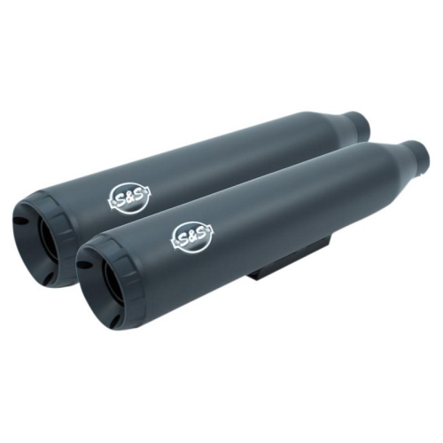 S&S Cycle - S&S Cycle Grand National Slip-On Mufflers - Black Ceramic - 550-0721