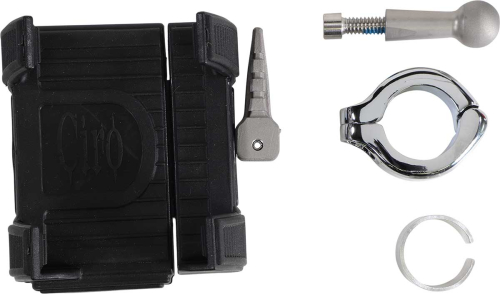 Ciro - Ciro Smartphone Holder without Charger Handlebar Mount - 7/8in. and 1in. - Chrome - 50312