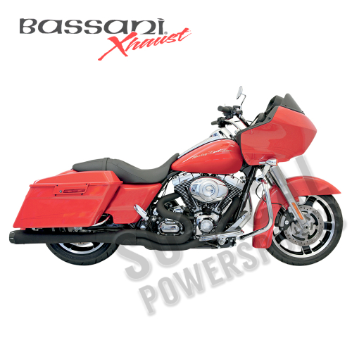 Bassani Manufacturing - Bassani Manufacturing B4 Megaphone Exhaust System - Black Ceramic - FLH-747B