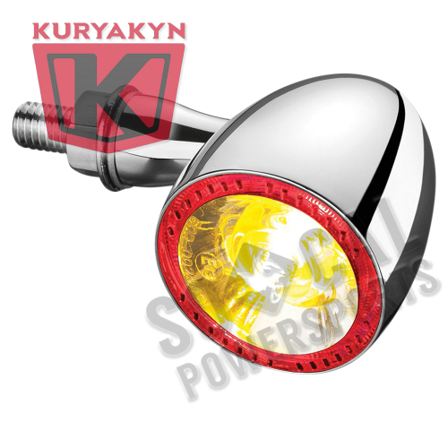 Kuryakyn - Kuryakyn Bullet 1000 Rear Marker Light by Kellermann - Clear Lens/Chrome Housing - Red/Red/Amber Light - 2554