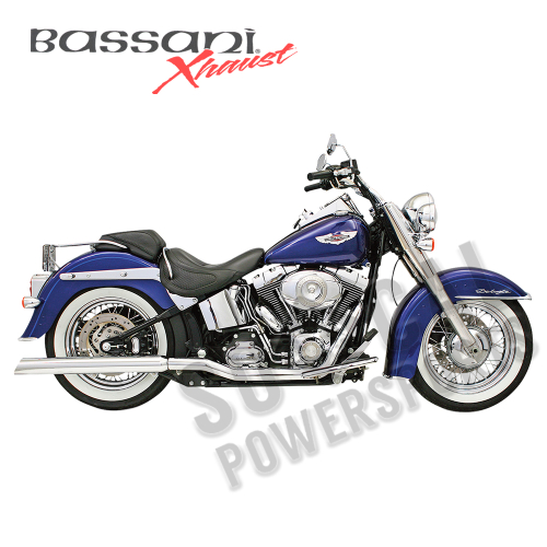 Bassani Manufacturing - Bassani Manufacturing 3in. Slip-Ons with 2in. Baffles for Bassani Header Pipes - Slash Up - Chrome - 31117C