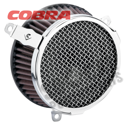 Cobra - Cobra Plain Air Cleaner Kit - Chrome - 606-0102-03