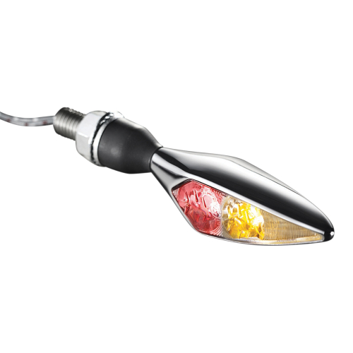 Kuryakyn - Kuryakyn Micro/Rhombus Marker Light - Rear Right - Chrome Housing - Red/Amber - 2542