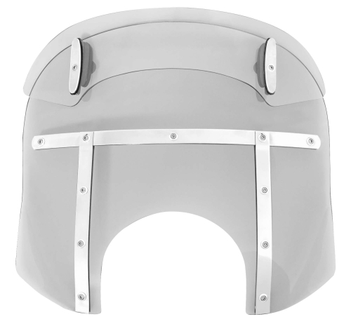 Memphis Shades - Memphis Shades Drop Top Memphis Fats Windshield (9in. Cutout) - 15-18in. - Ghost/Polished - MDM31708