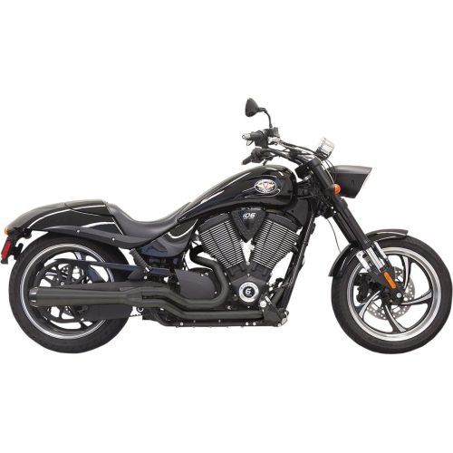Bassani Manufacturing - Bassani Manufacturing Road Rage 2:1 Exhaust System - Black - Mid-Length - 6H22RB