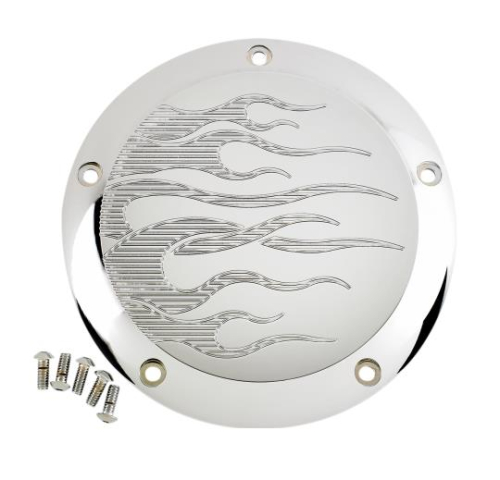 Joker Machine - Joker Machine Chrome Billet Derby Cover - Flame Chrome - 06-960-2C