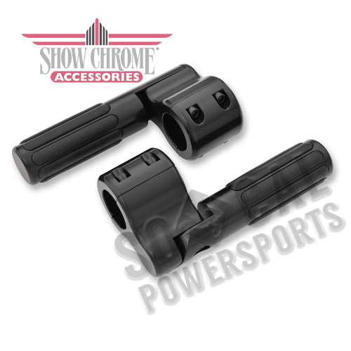 Show Chrome - Show Chrome Black Highway Clamps with Rail Pegs - 21-334BK