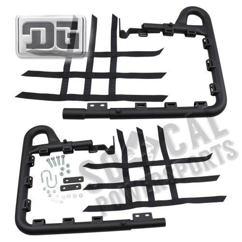 DG Performance - DG Performance Fat Series 1 1/2in. Alloy Nerf Bars - Black Textured Bar - Black Web - 602-2130X