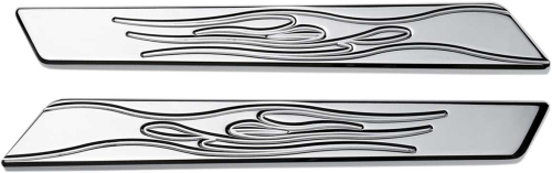 Joker Machine - Joker Machine Saddlebag Hinge Insert - Flames - Chrome - 04-502-3