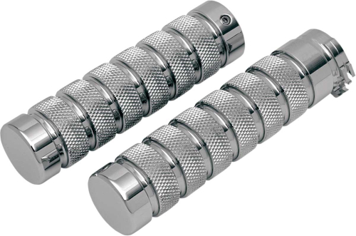 Accutronix - Accutronix Elite Chrome Billet Grips - Knurled-Notch - GR100-KNC