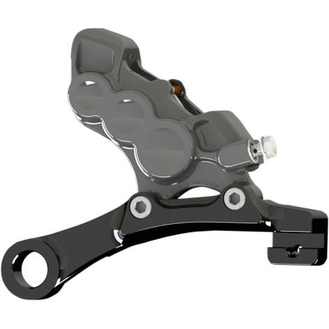 Arlen Ness - Arlen Ness 6-Piston Differential Bore Rear Brake Caliper/Bracket - Black - 02-311