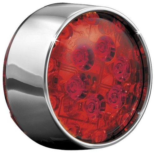 Kuryakyn - Kuryakyn LED Rear Turn Signal Inserts - Dual Function - Chrome Bezel/Red Lens - 5448
