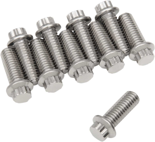 Diamond Engineering - Diamond Engineering 12-Point Stainless Steel Coarse Thread Bolt Refill Packs - 3/8in.-16 x 1in. - TC0610HP-10