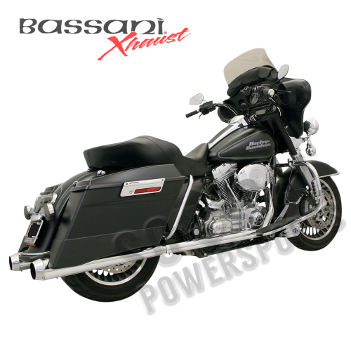 Bassani Manufacturing - Bassani Manufacturing +P Stepped True-Duals Exhaust System - Chrome with Chrome End Caps - 1F46J