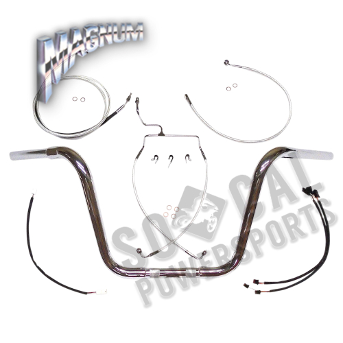 Magnum - Magnum 14in. Bagger Bar Kit for 1 1/4in. Caliber Handlebar Installation Kit - Chrome - 38884-214