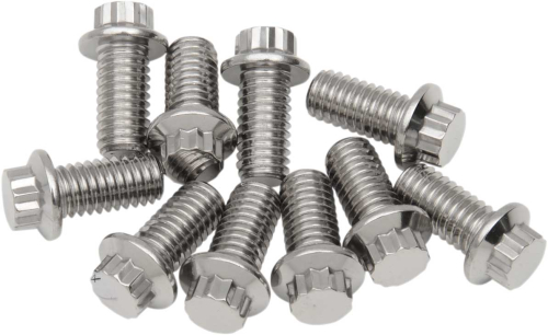 Diamond Engineering - Diamond Engineering 12-Point Stainless Steel Coarse Thread Bolt Refill Packs - 3/8in.-16 x 3/4in. - TC0606HP-10
