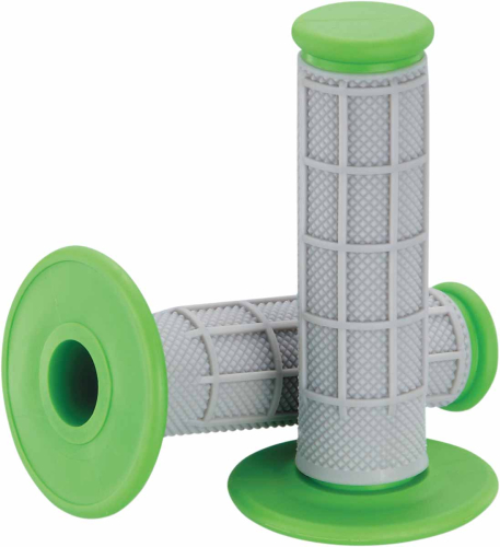 Moose Racing - Moose Racing Qualifier Half Waffle Grips - Gray/Green - 1MG0715-EGM