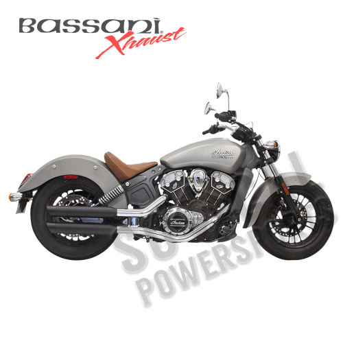 Bassani Manufacturing - Bassani Manufacturing 3in. Slip-Ons - Black - 8S17BSB