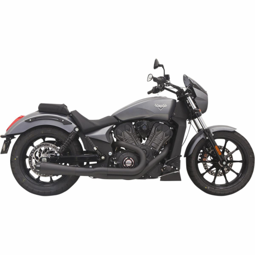 Bassani Manufacturing - Bassani Manufacturing Road Rage 2-Into-1 Exhaust System with Short Megaphone Muffler - 6O12RB