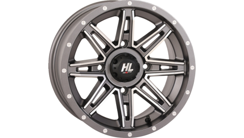 High Lifter Products - High Lifter Products HL22 Front/Rear Wheel - 14x7 - 4+3 Offset - 4/137 - Gun Metal Gray/Machined - 14HL22-1837