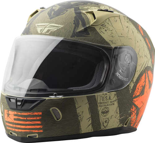 Fly Racing - Fly Racing Revolt FS Liberator Helmet - 73-8373-2 - Matte Brown/Orange - Small