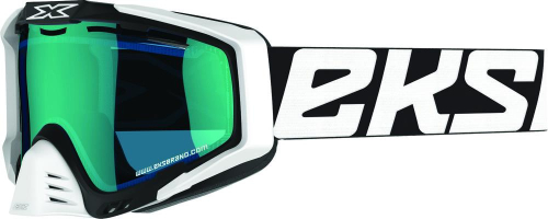 EKS Brand - EKS Brand EKS-S Cold Weather Goggles - 067-10907 - Black/White / Blue Mirror Lens - OSFM