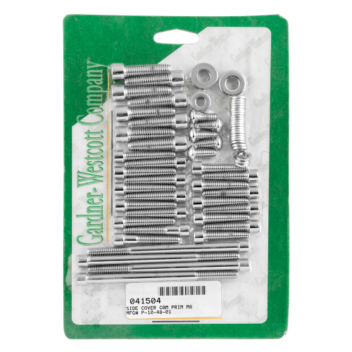 Gardner-Westcott - Gardner-Westcott Cam and Primary Cover Hardware Set - Polished - Chrome - P-10-48-01