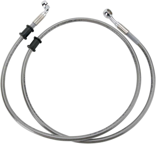 Drag Specialties - Drag Specialties Extended Stainless Steel Front Brake Line Kit - Clear Coated - 58 1/8in. - 660324-10