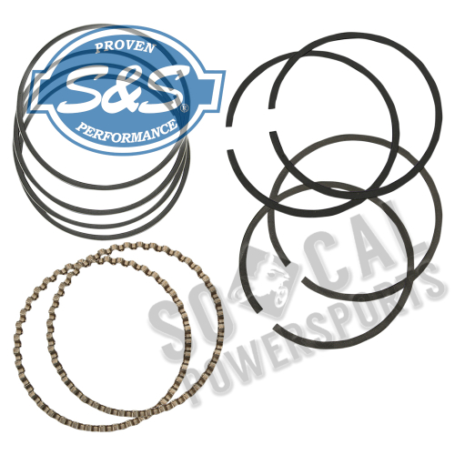 S&S Cycle - S&S Cycle Replacement 3 5/8in. Bore Piston Rings for S&S Pistons - 060in. Oversized (.058in. Top Ring) - 94-1226X