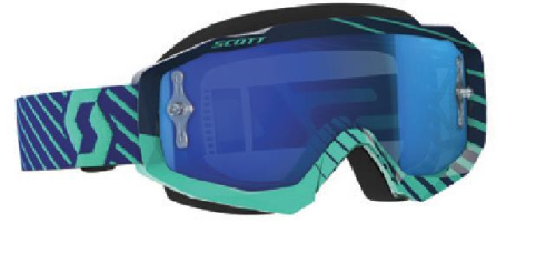 Scott USA - Scott USA Hustle MX Goggles - 262592-5572278 - Blue/Teal / Electric Blue Chrome Works Lens - OSFM