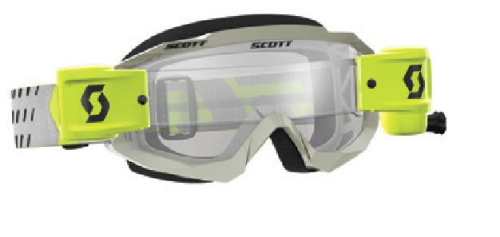 Scott USA - Scott USA Hustle MX WFS Goggles - 262593-1120113 - Gray/Yellow / Clear Lens - OSFM