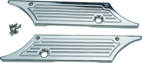 Pro-One Performance - Pro-One Performance Saddlebag Latch Covers - Ball-Milled - Chrome - 104720