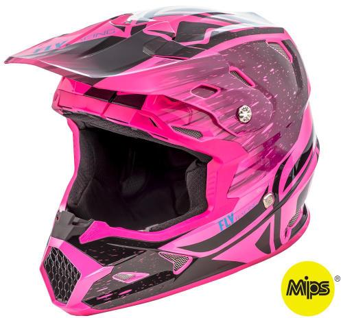 Fly Racing - Fly Racing Toxin Resin Youth Helmet  - 73-8529-1-YS - Black/Neon Pink - Small