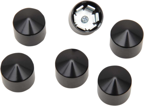 Ciro - Ciro Rocker Box Bolt Cap Set - Chrome/Black (6 pc.) - 70008